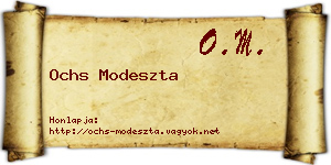 Ochs Modeszta névjegykártya